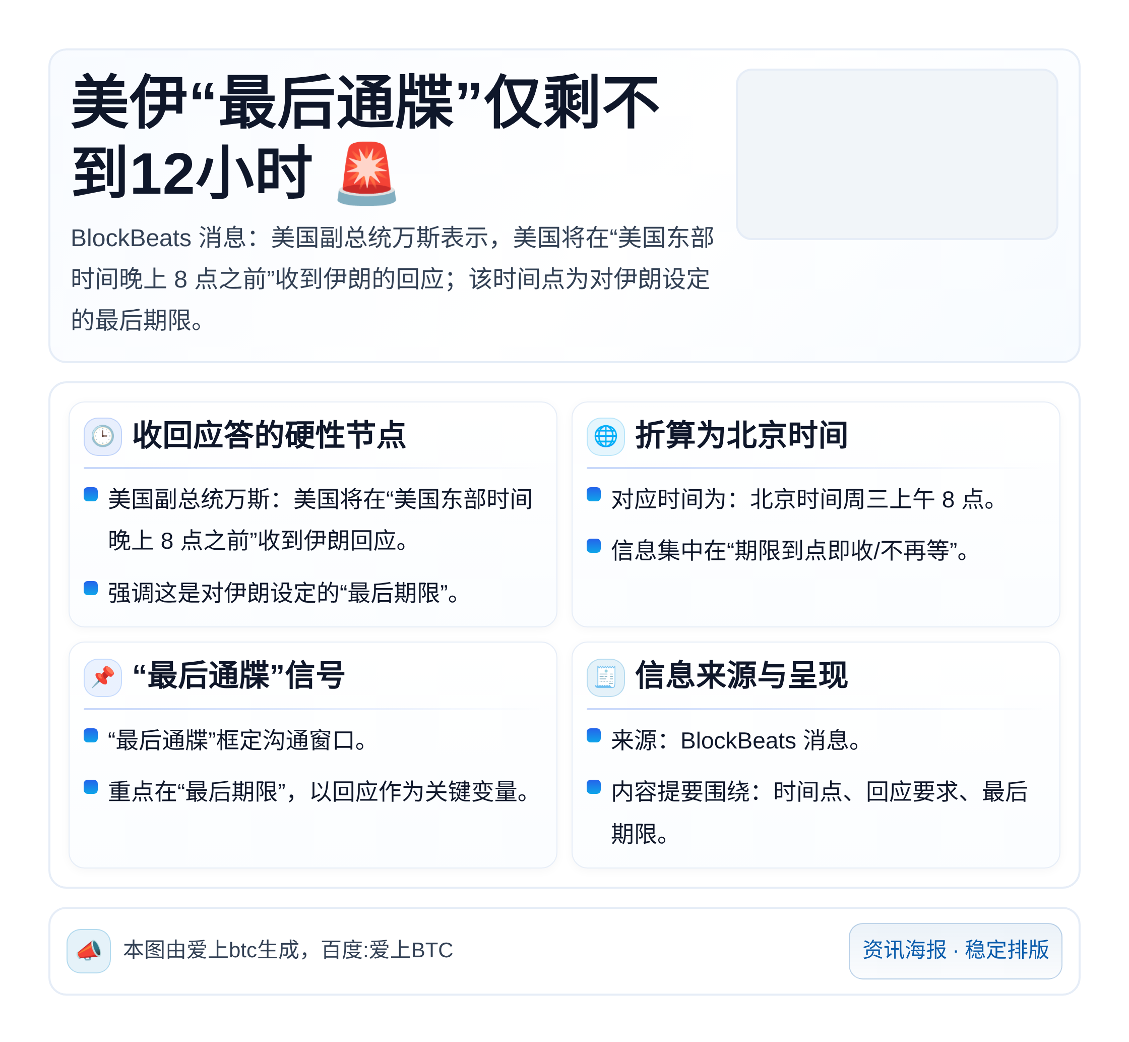美伊“最后通牒”仅剩不到12小时