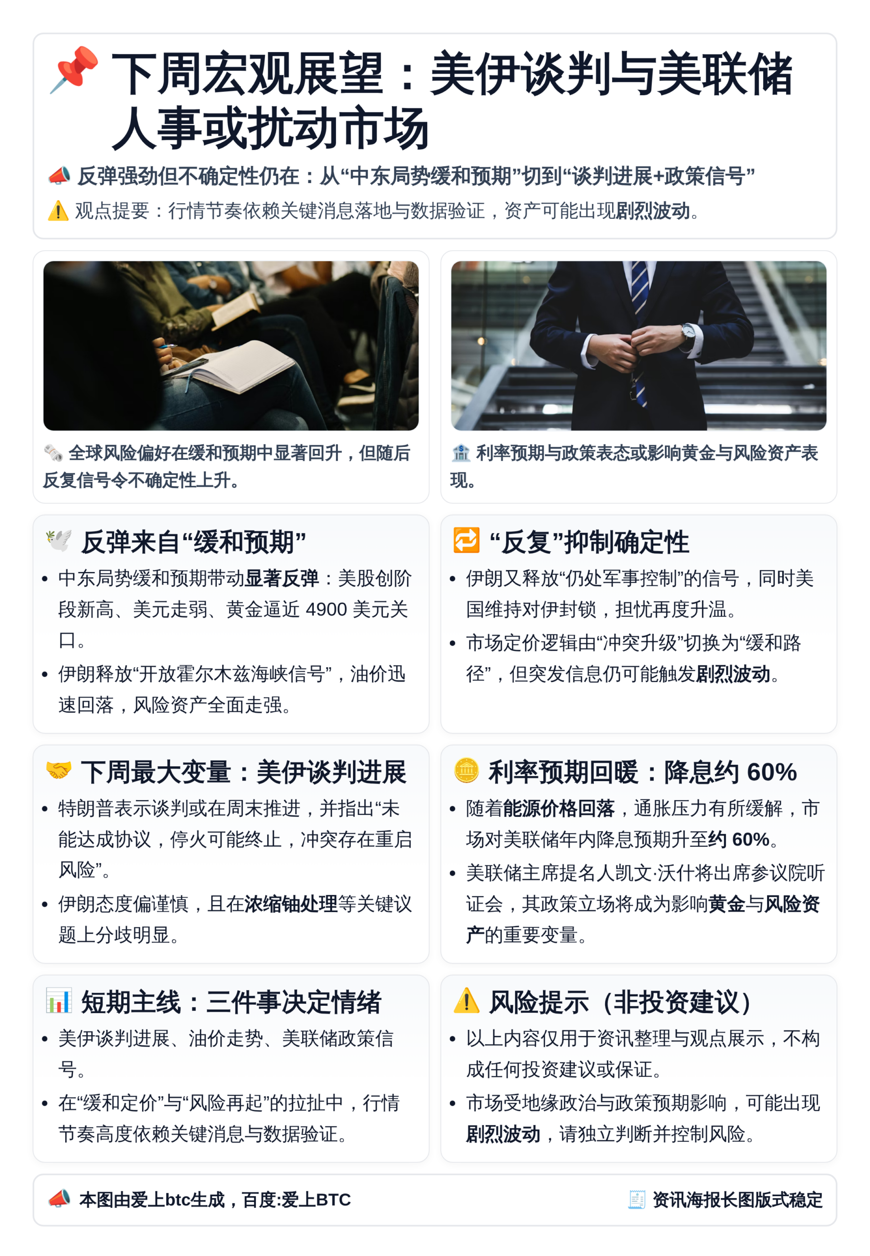 下周宏观展望：美伊谈判与美联储人事或扰动市场
