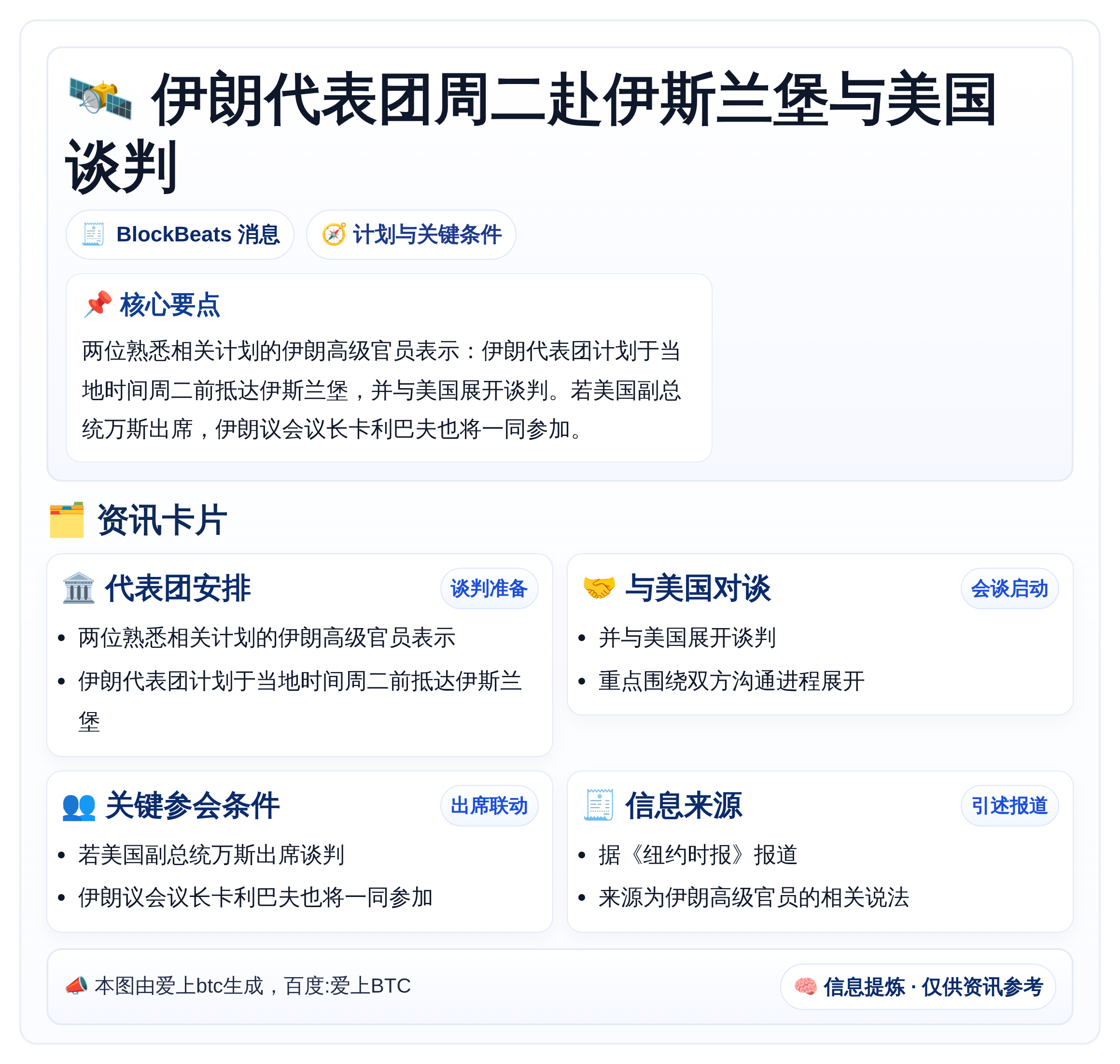伊朗代表团周二赴伊斯兰堡与美国谈判