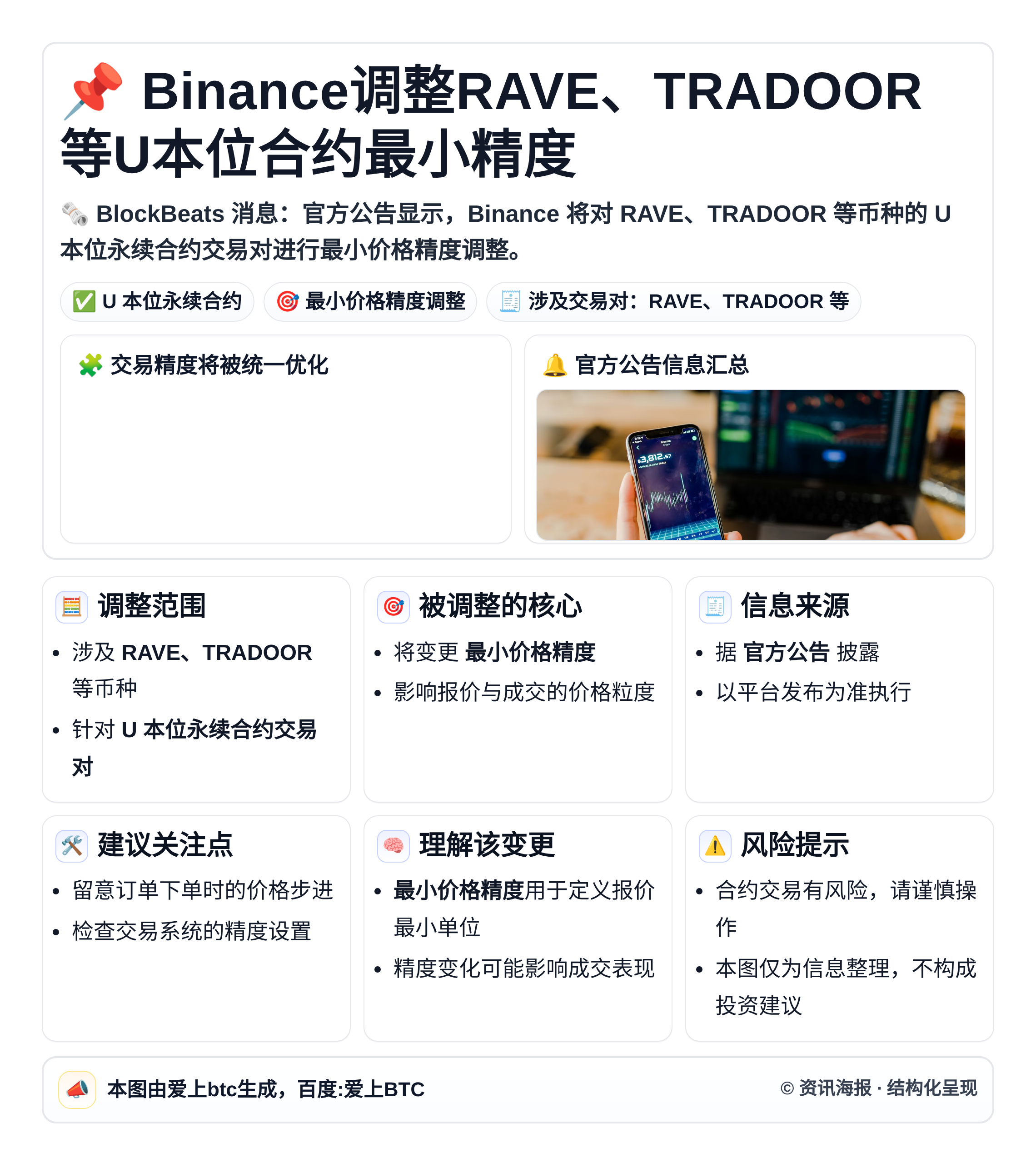 Binance调整RAVE、TRADOOR等U本位合约最小精