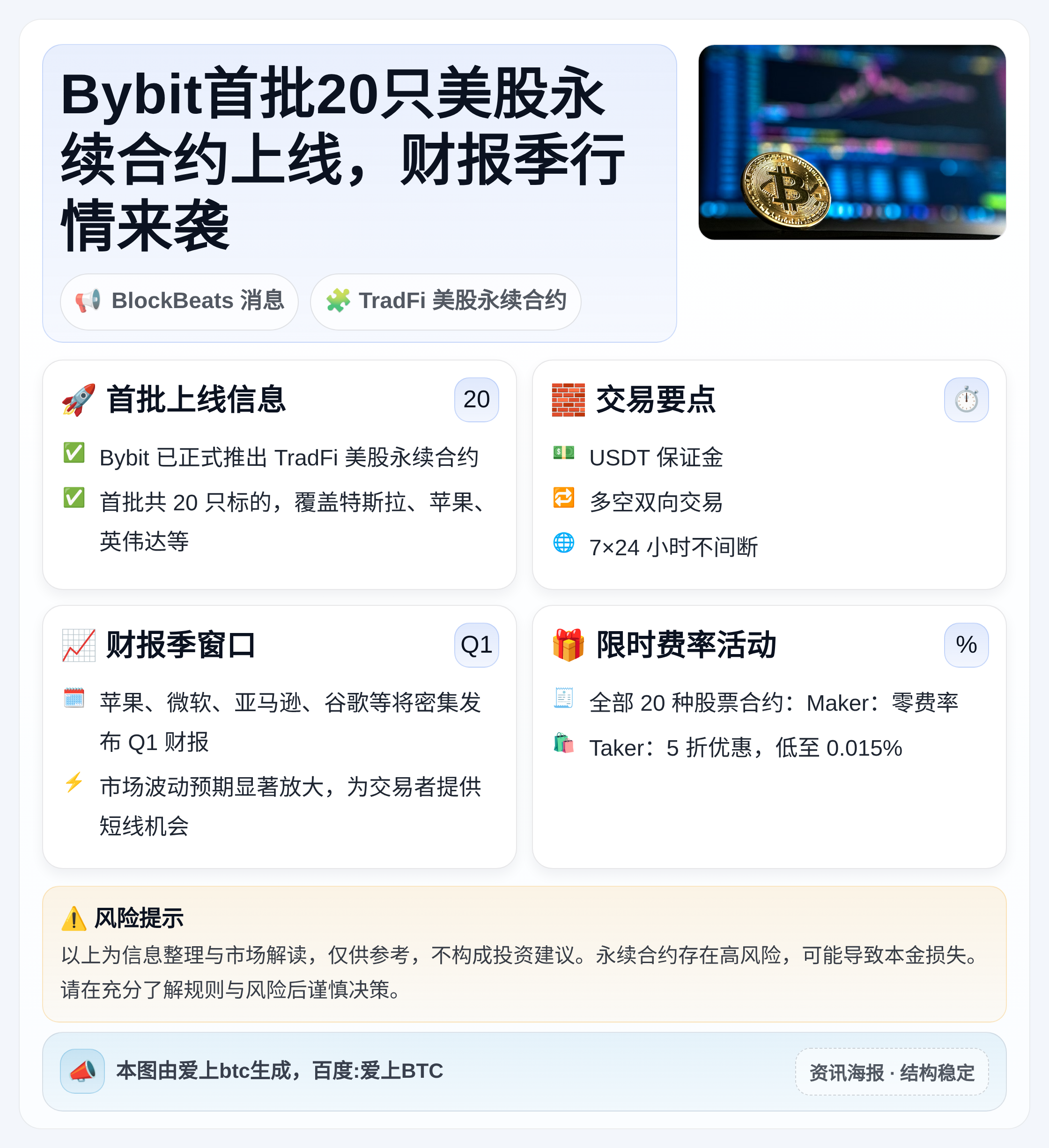 Bybit首批20只美股永续合约上线，财报季行情来袭